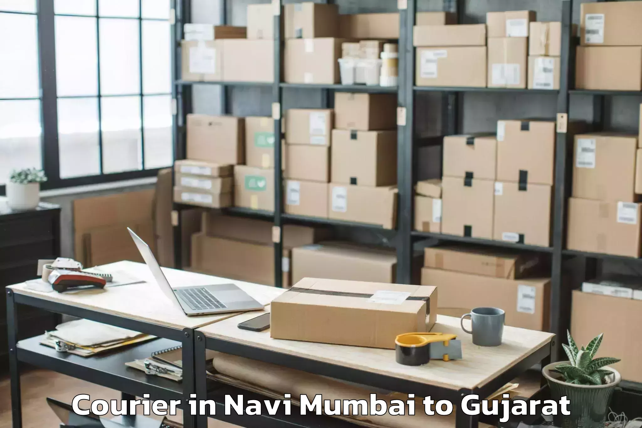 Book Navi Mumbai to Limbdi Courier Online